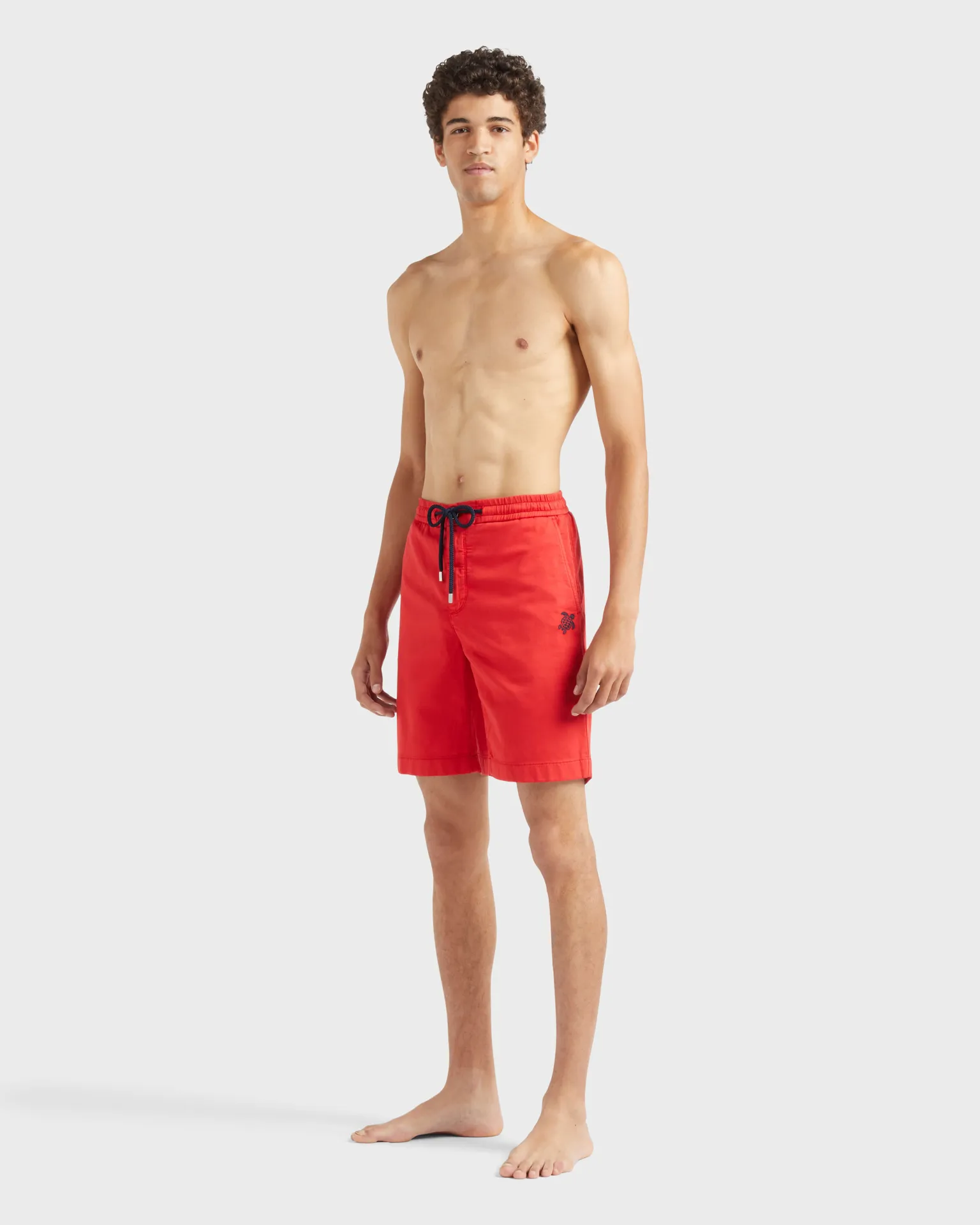 Vilebrequin - Turtle Stretch-bermudashorts Aus Baumwolle Für Herren - Bermuda - Levant - Rot - Größe 34 – Bild 3
