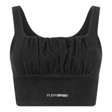 Plein Sport - Top Denim Touch Ps - Größe XL - schwarz Plein Sport - Top Denim Touch Ps - Größe XL - schwarz