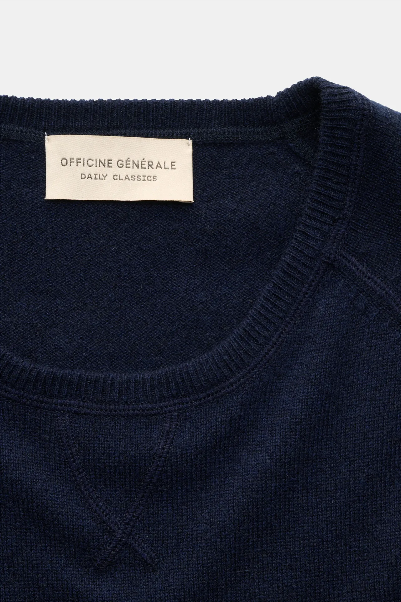 Officine Générale - Herren - Cashmere Rundhalspullover 'Nate' navy – Bild 2