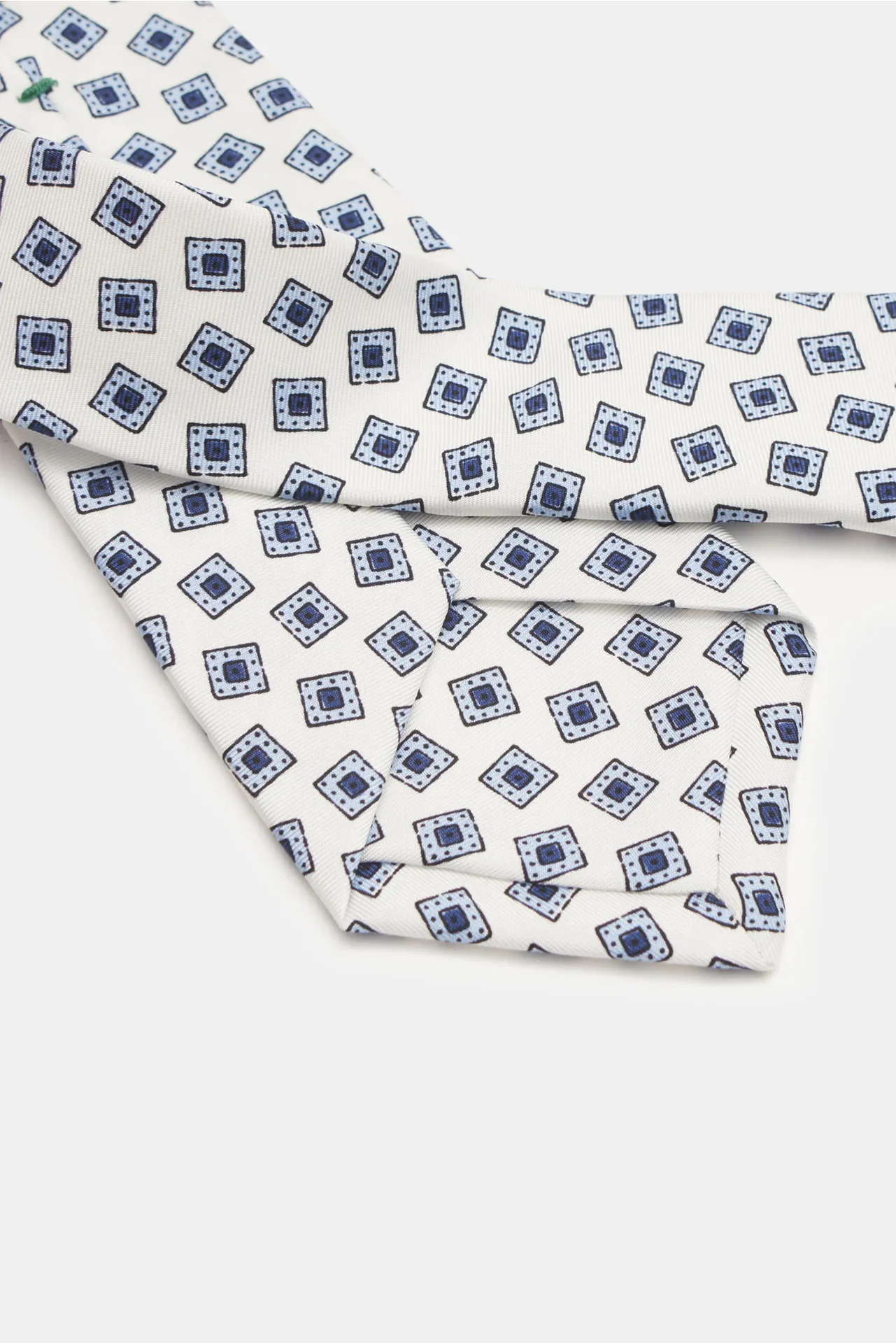 Borrelli - Herren - Seidenkrawatte offwhite/hellblau/navy gemustert – Bild 3