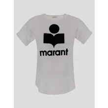 Etoile Isabel Marant - Relaxed-Fit White T-Shirt With Graphic Logo - Größe XS - white Etoile Isabel Marant - Relaxed-Fit White T-Shirt With Graphic Logo - Größe XS - white