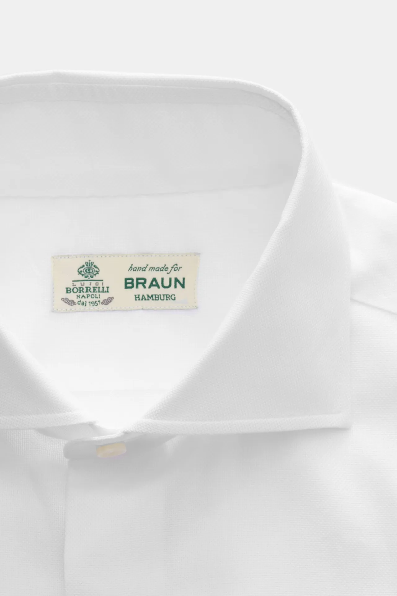 Borrelli - Herren - Oxford Hemd 'Nando' Haifisch-Kragen weiß – Bild 2