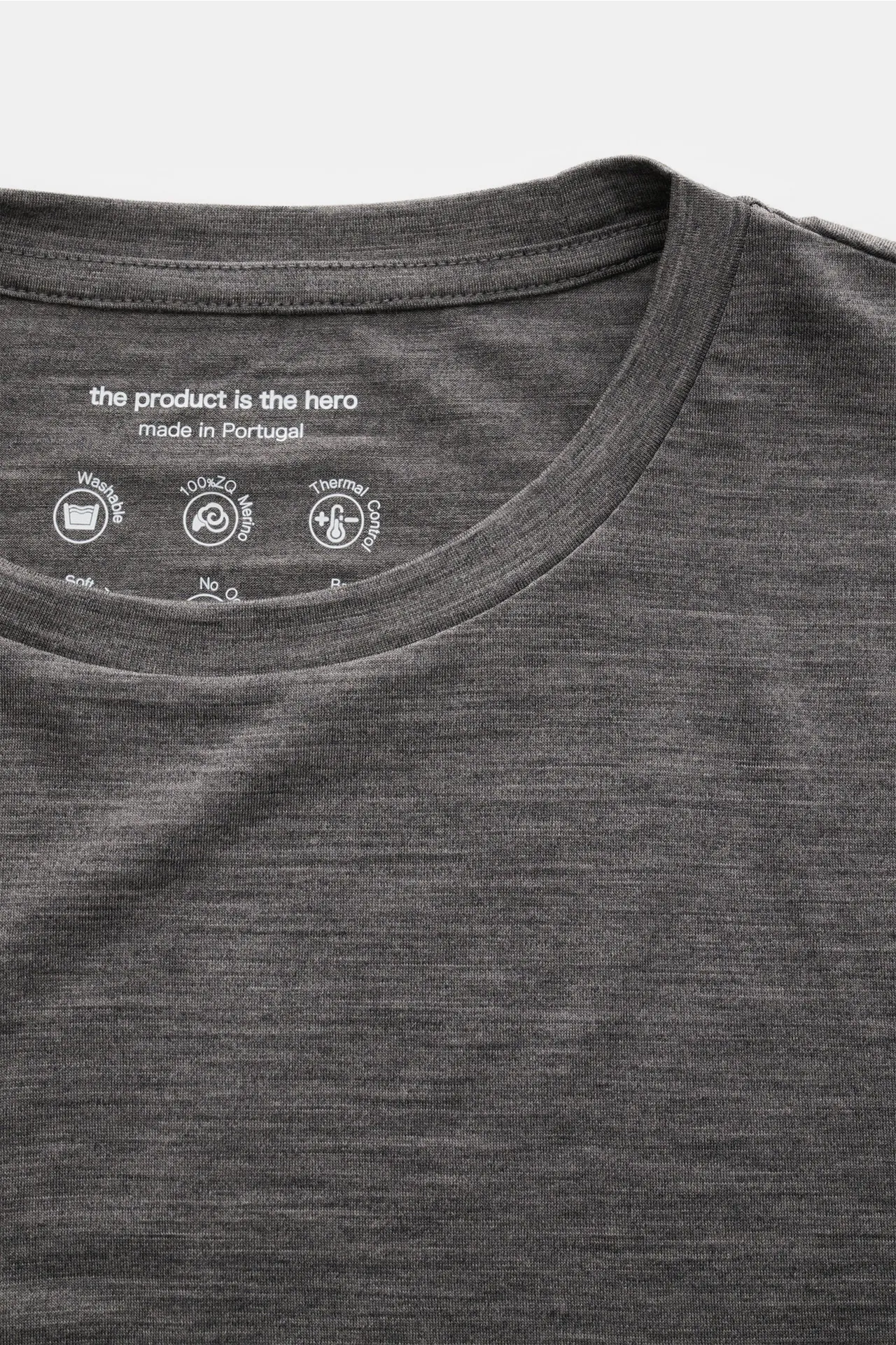 The Product is the Hero - Herren - Merino T-Shirt 'Wool Tee' dunkelgrau meliert – Bild 2