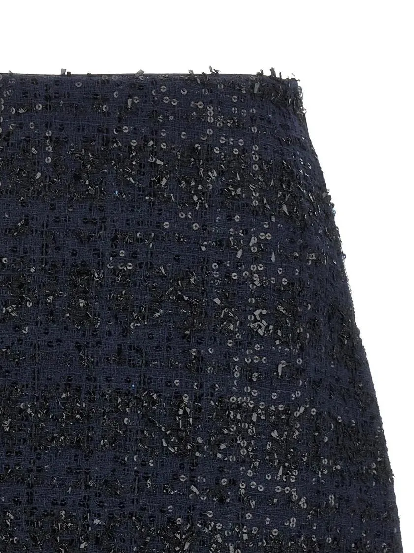 Rotate - 'Bouclé Mini' Skirt - Größe 38 - blau – Bild 3
