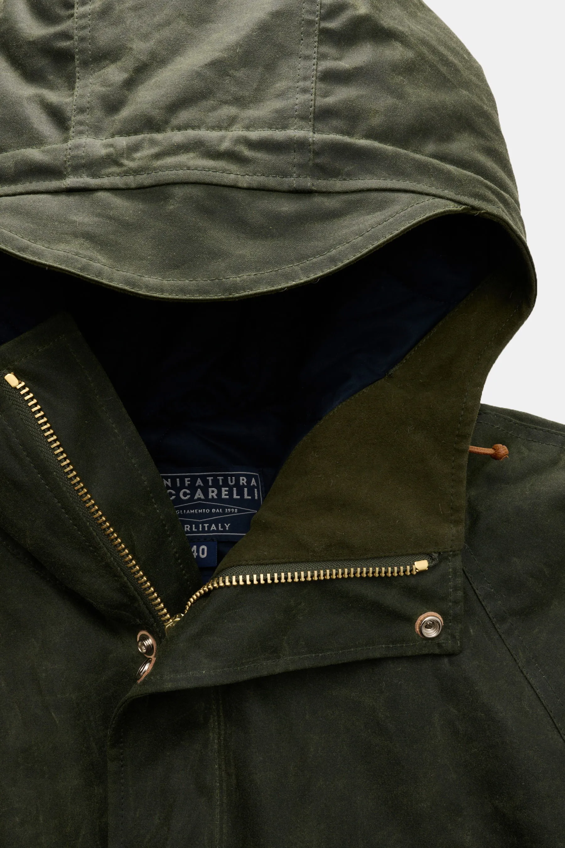 Manifattura Ceccarelli - Herren - Wachsjacke 'New Fisherman' oliv – Bild 3