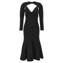 ROLAND MOURET - Stretch Knit Midi Dress - Größe 10 - schwarz ROLAND MOURET - Stretch Knit Midi Dress - Größe 10 - schwarz
