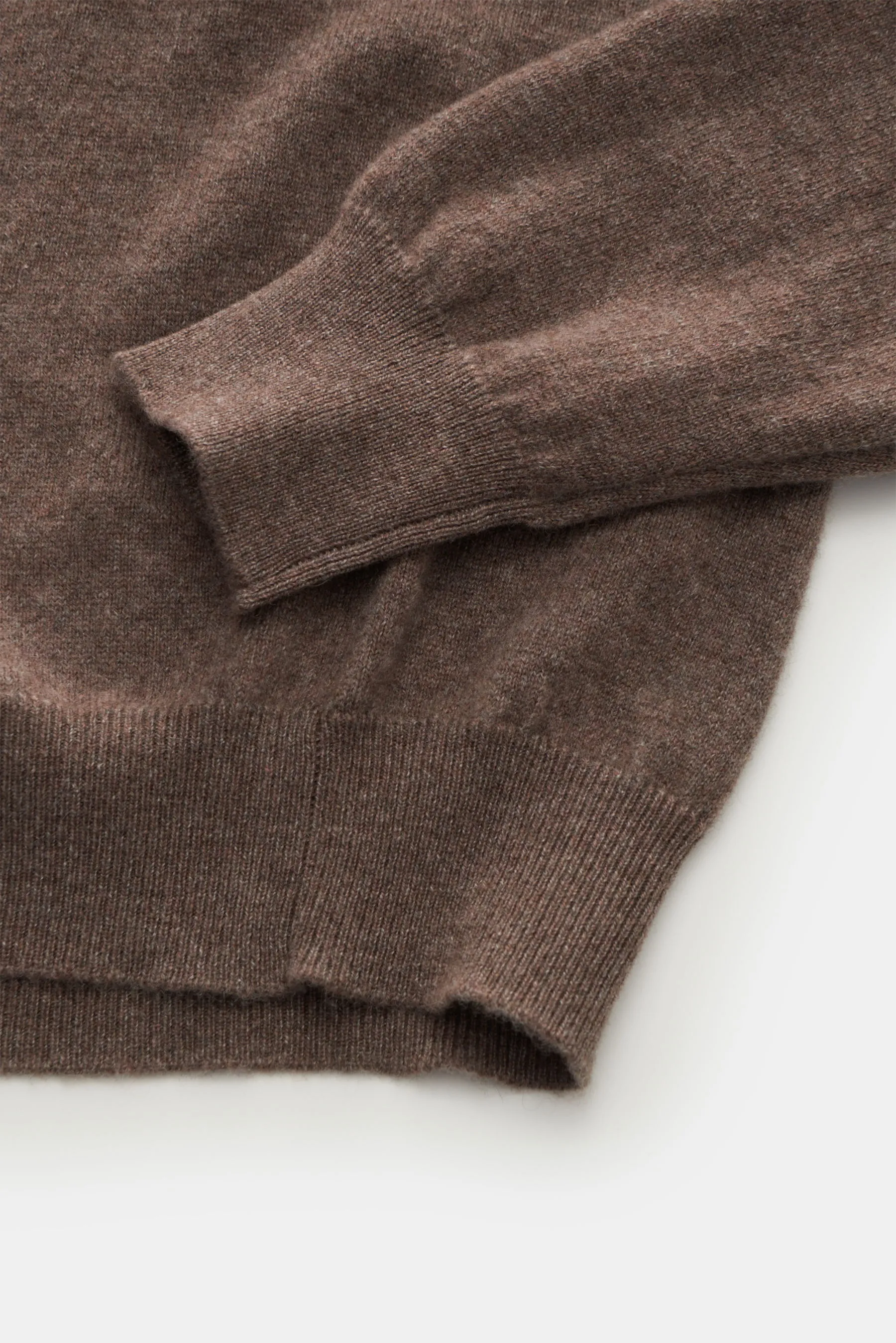 Fedeli - Herren - Cashmere Strickpolo 'Sportman' graubraun meliert – Bild 3