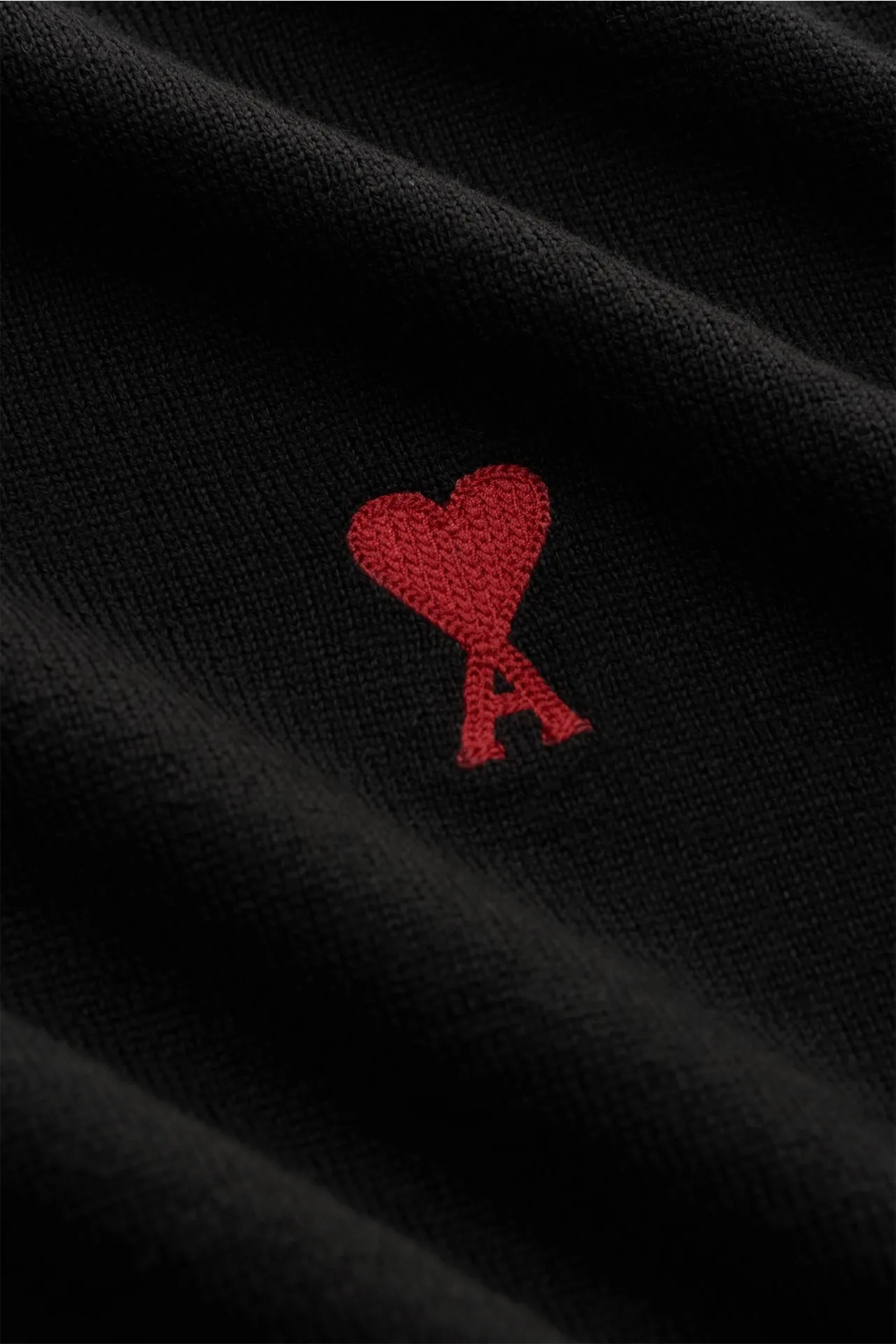 Ami Paris - Herren - Merino Rundhalspullover schwarz – Bild 4