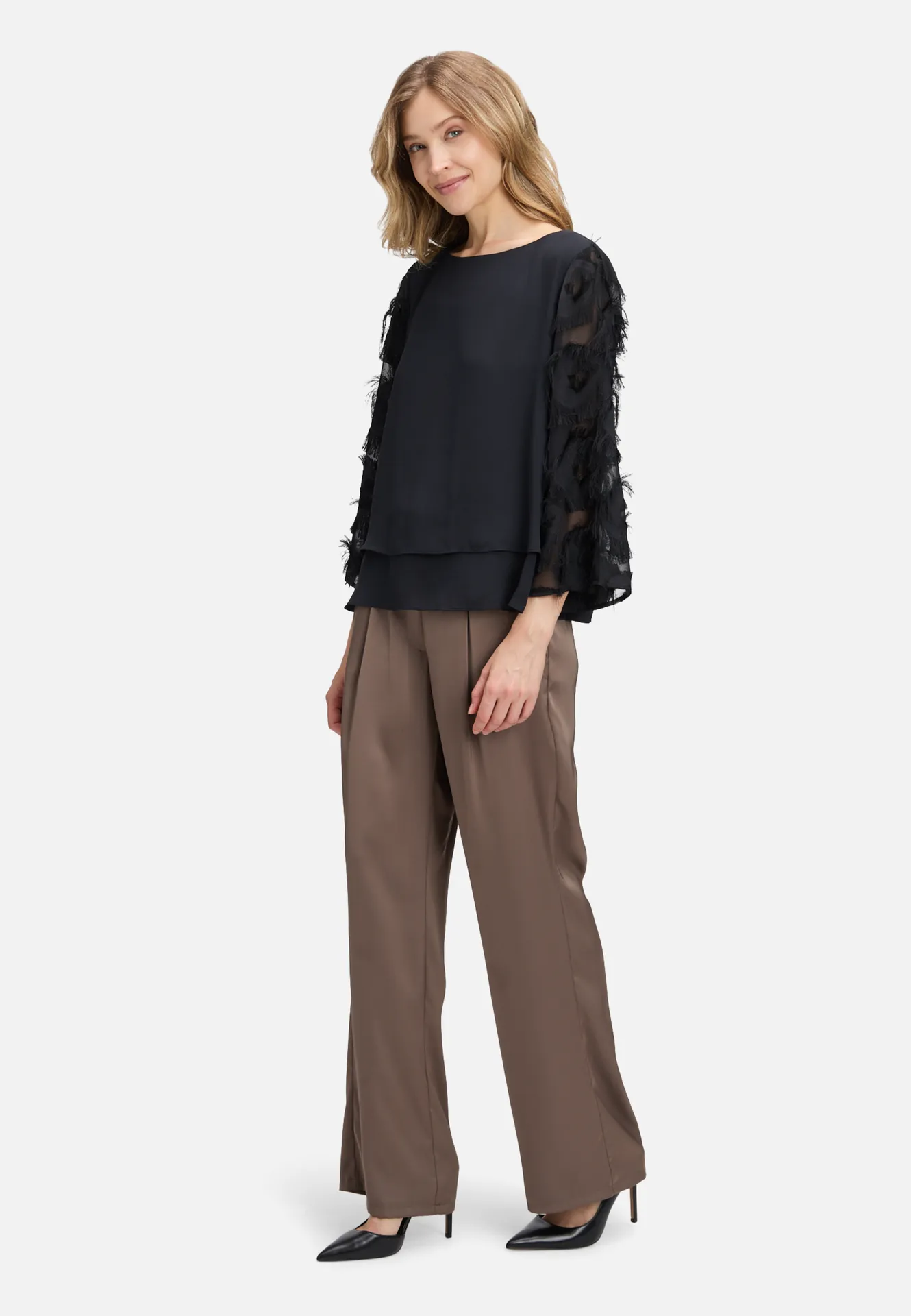 Schlupfbluse unifarben – Bild 2