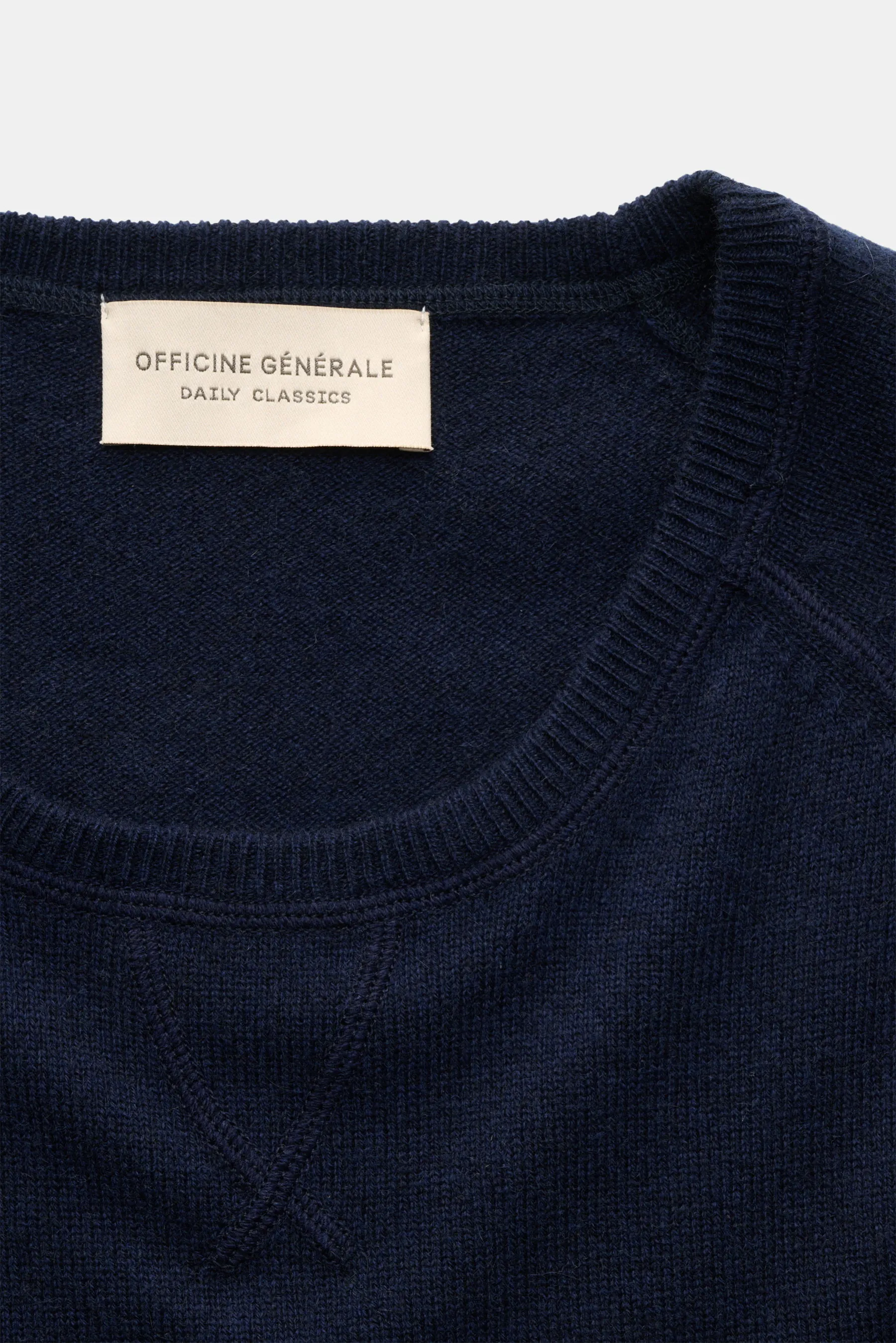 Officine Générale - Herren - Cashmere Rundhalspullover 'Nate' navy – Bild 2