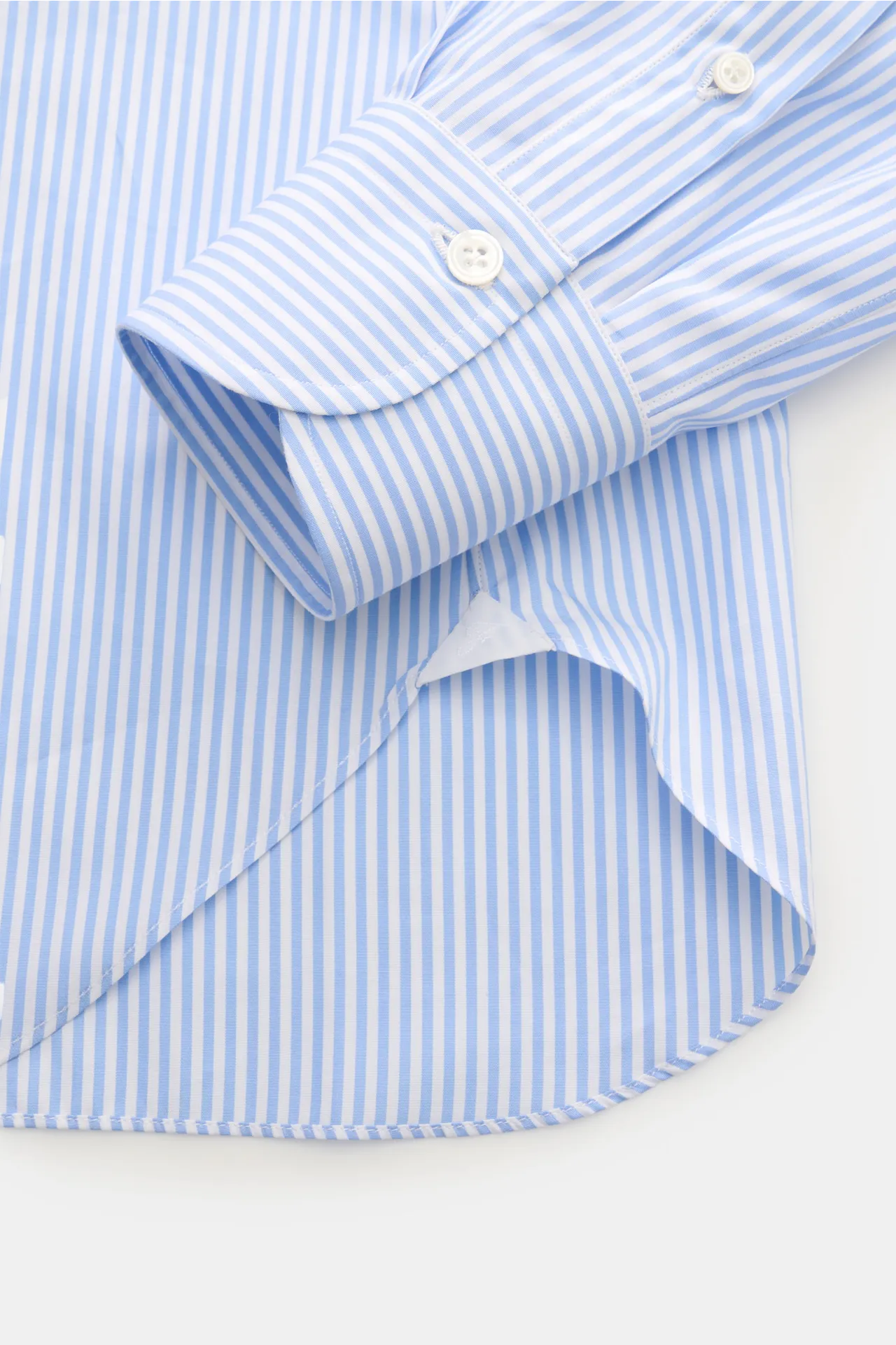 Finamore - Herren - Business Hemd 'Rodi Napoli' Kent-Kragen hellblau/weiß gestreift – Bild 3