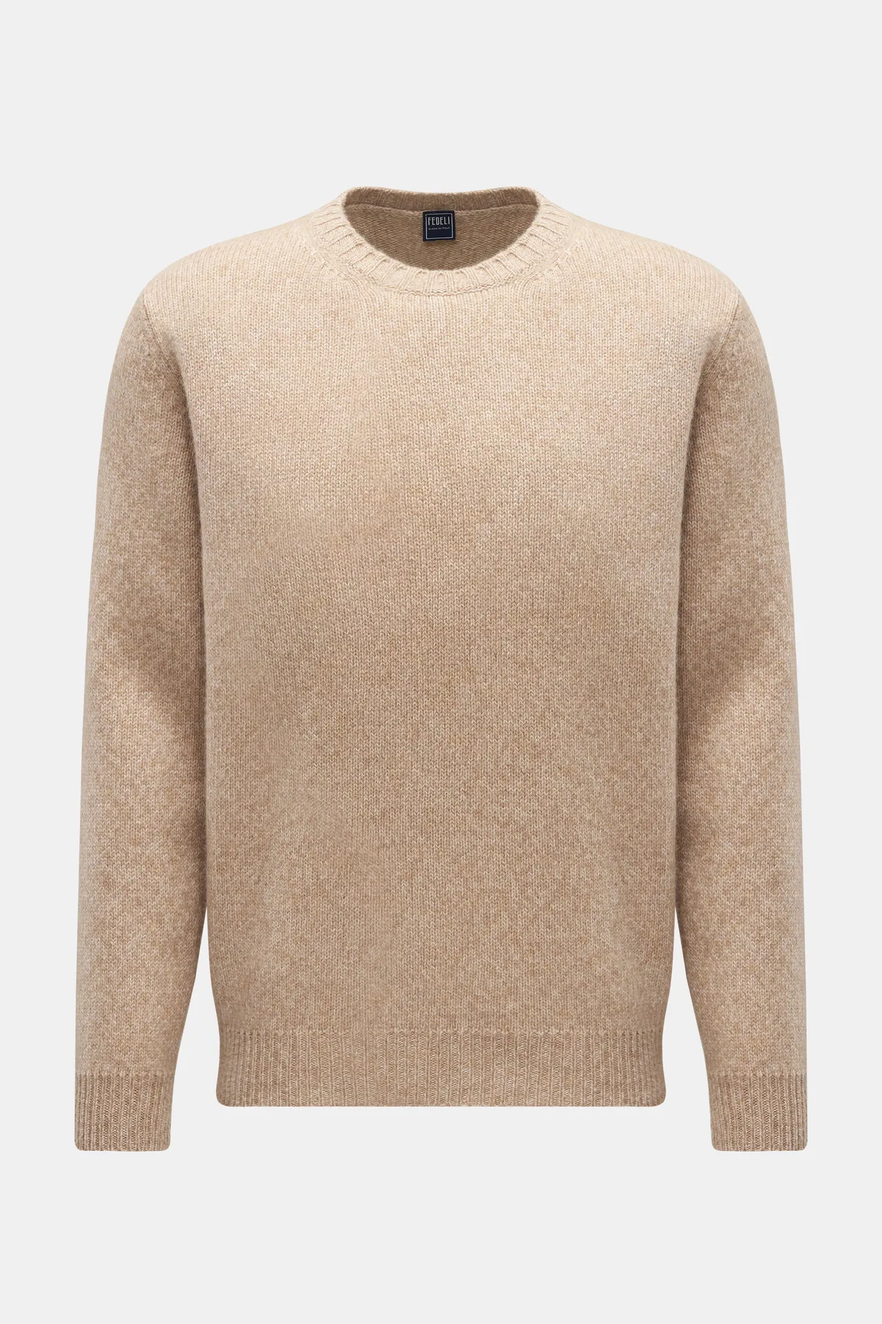 Fedeli - Herren - Cashmere Rundhalspullover %27Argentina%27 beige meliert Fedeli - Herren - Cashmere Rundhalspullover %27Argentina%27 beige meliert