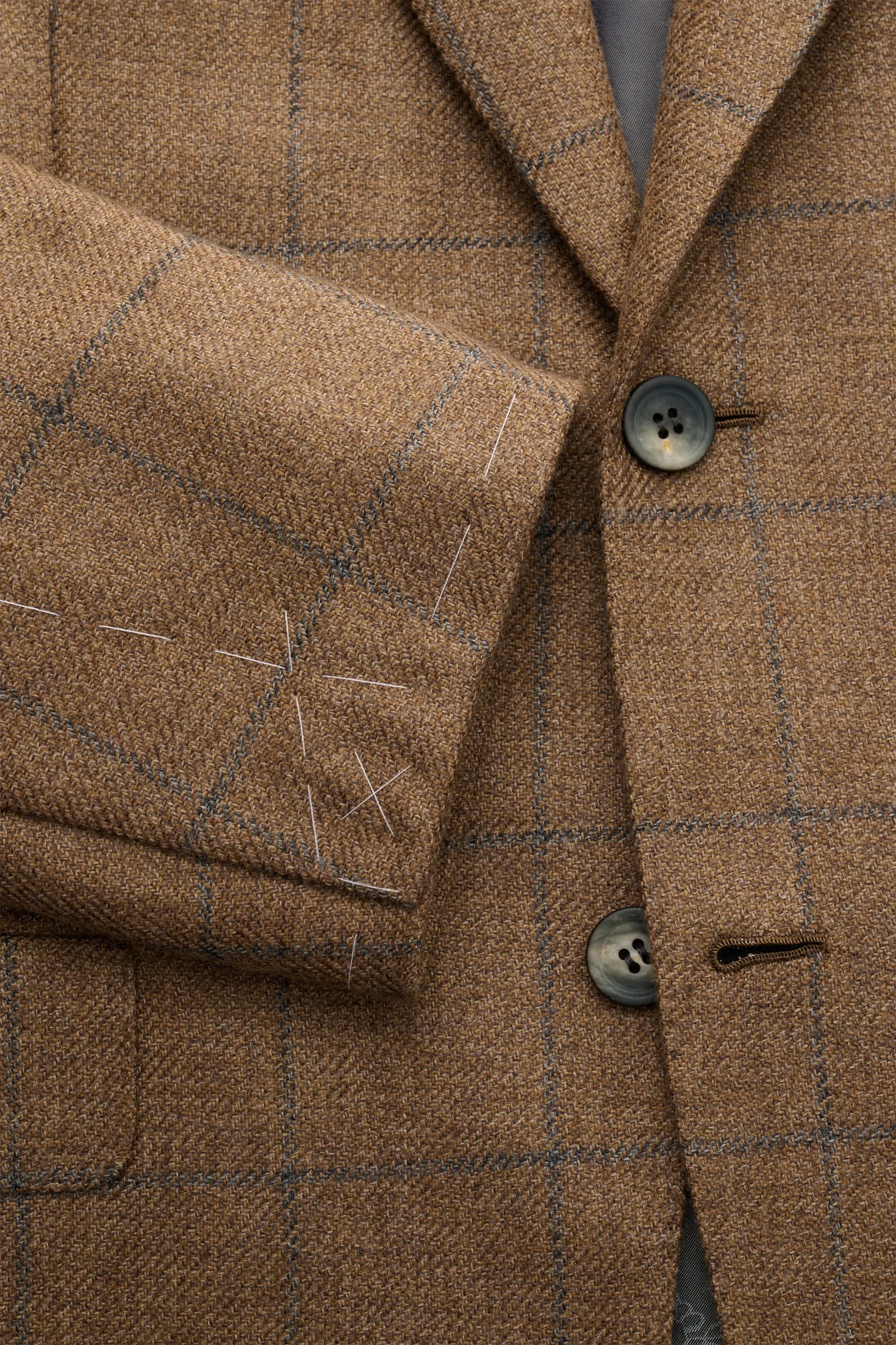 Brioni - Herren - Cashmere Sakko 'New Plume' braun/dunkelgrau kariert – Bild 2