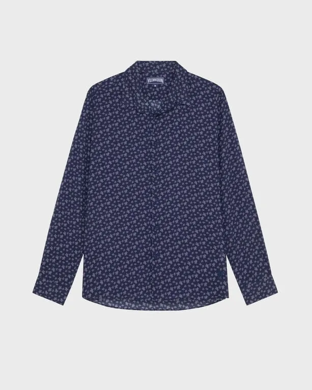 Vilebrequin - Men Cotton Voile Shirt Micro Ronde Des Tortues - Hemd - Caracal - Violett - Größe XXL Vilebrequin - Men Cotton Voile Shirt Micro Ronde Des Tortues - Hemd - Caracal - Violett - Größe XXL