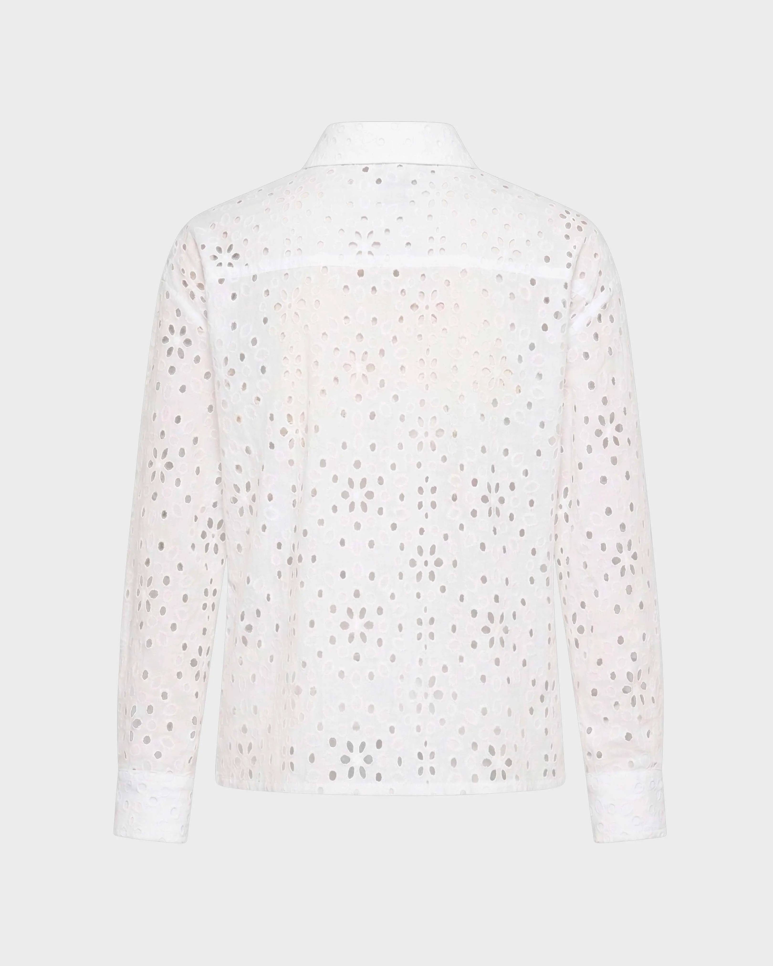Vilebrequin - Damen Hemdbluse Mit Floraler Lochstickerei - Hemd - Frankie - Weiss - Größe M – Bild 2