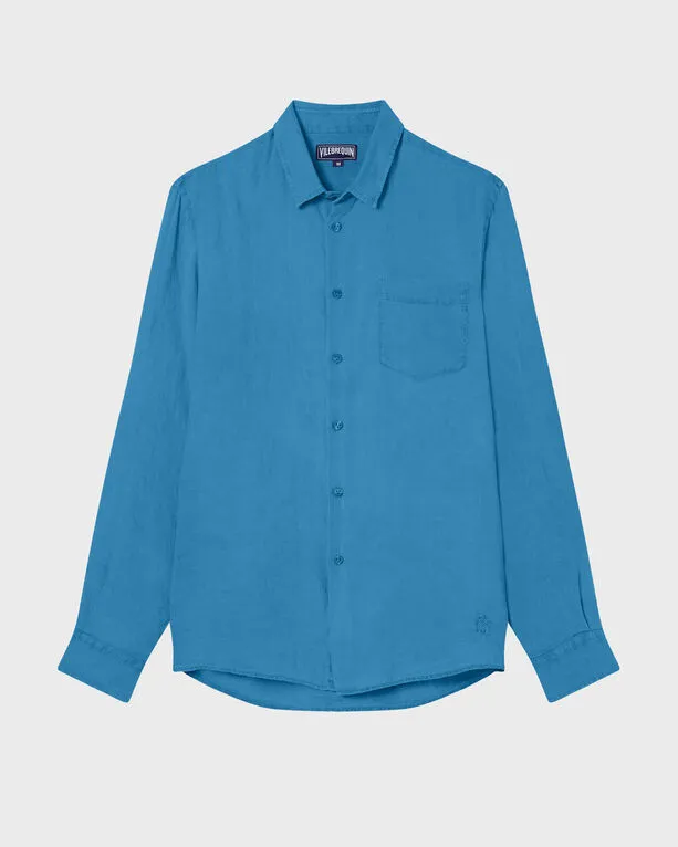 Vilebrequin - Solid Hemd Aus Leinen Für Herren - Hemd - Caroubis - Blau - Größe XL Vilebrequin - Solid Hemd Aus Leinen Für Herren - Hemd - Caroubis - Blau - Größe XL