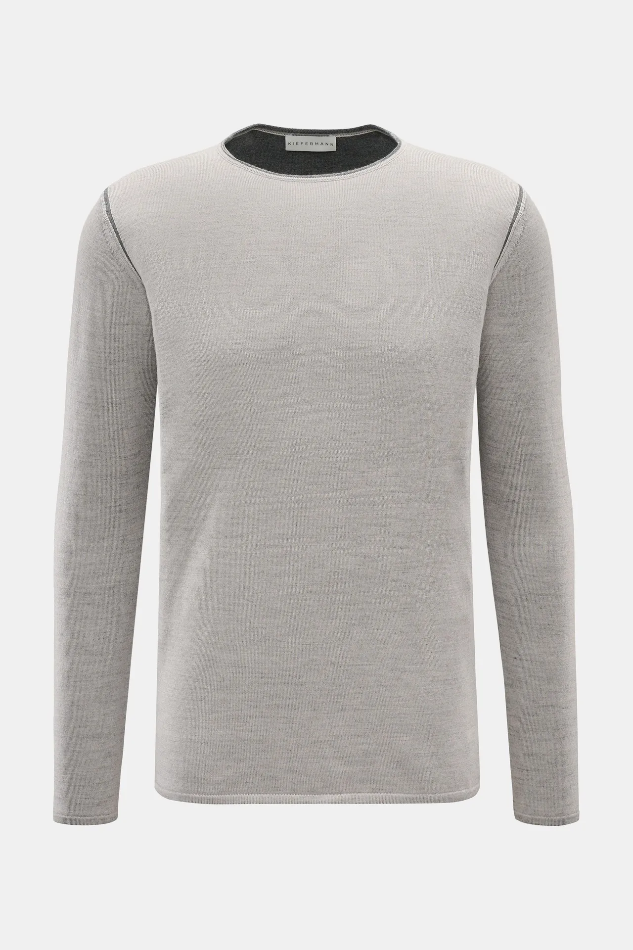 Kiefermann - Herren - Merino Rundhalspullover %27Lutzs%27 hellgrau meliert Kiefermann - Herren - Merino Rundhalspullover %27Lutzs%27 hellgrau meliert