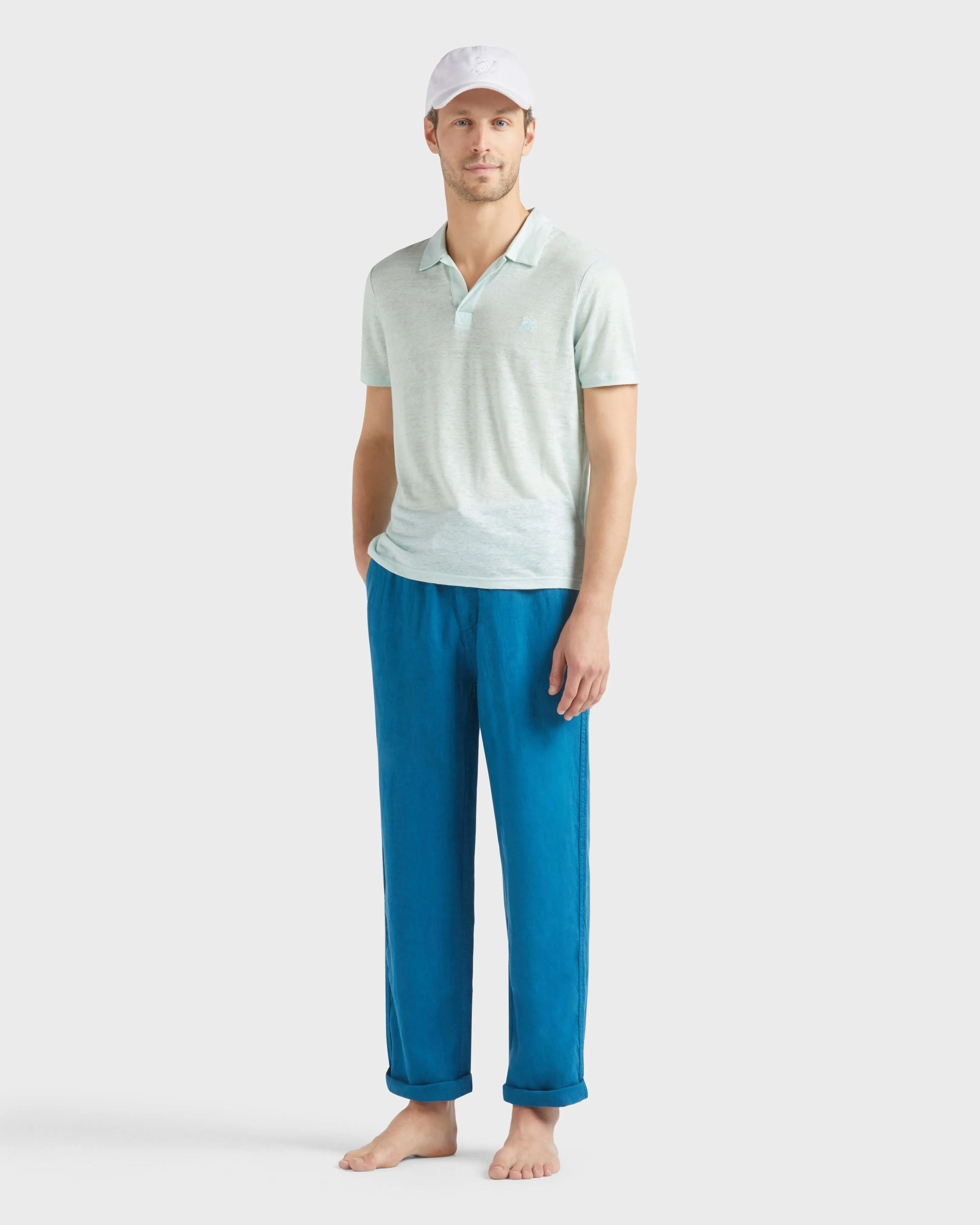 Vilebrequin - Solid Weite Leinenhose Für Herren - Hose - Pacha - Blau - Größe S – Bild 5
