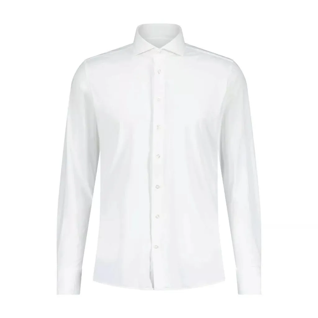 fakts - Slim-Fit Hemd aus Jersey - Größe M - white – Bild 4