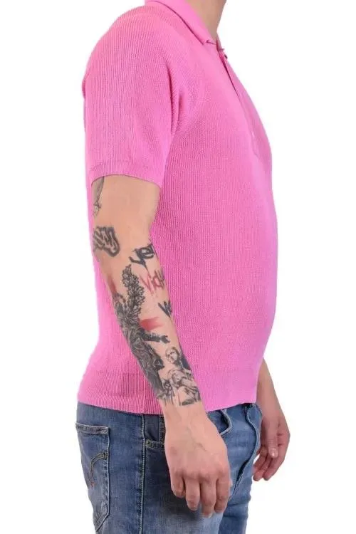 Laneus - Pink Cotton Polo Shirt - Größe 46 - pink – Bild 4