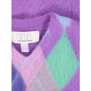 Erl - Argyle Vest – Purple - Größe L - lila