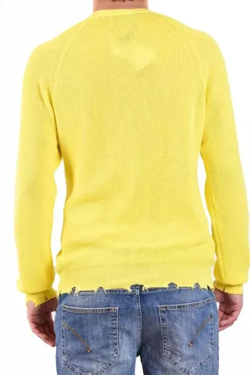 Laneus - Yellow Cotton Sweater - Größe 46 - yellow – Bild 3