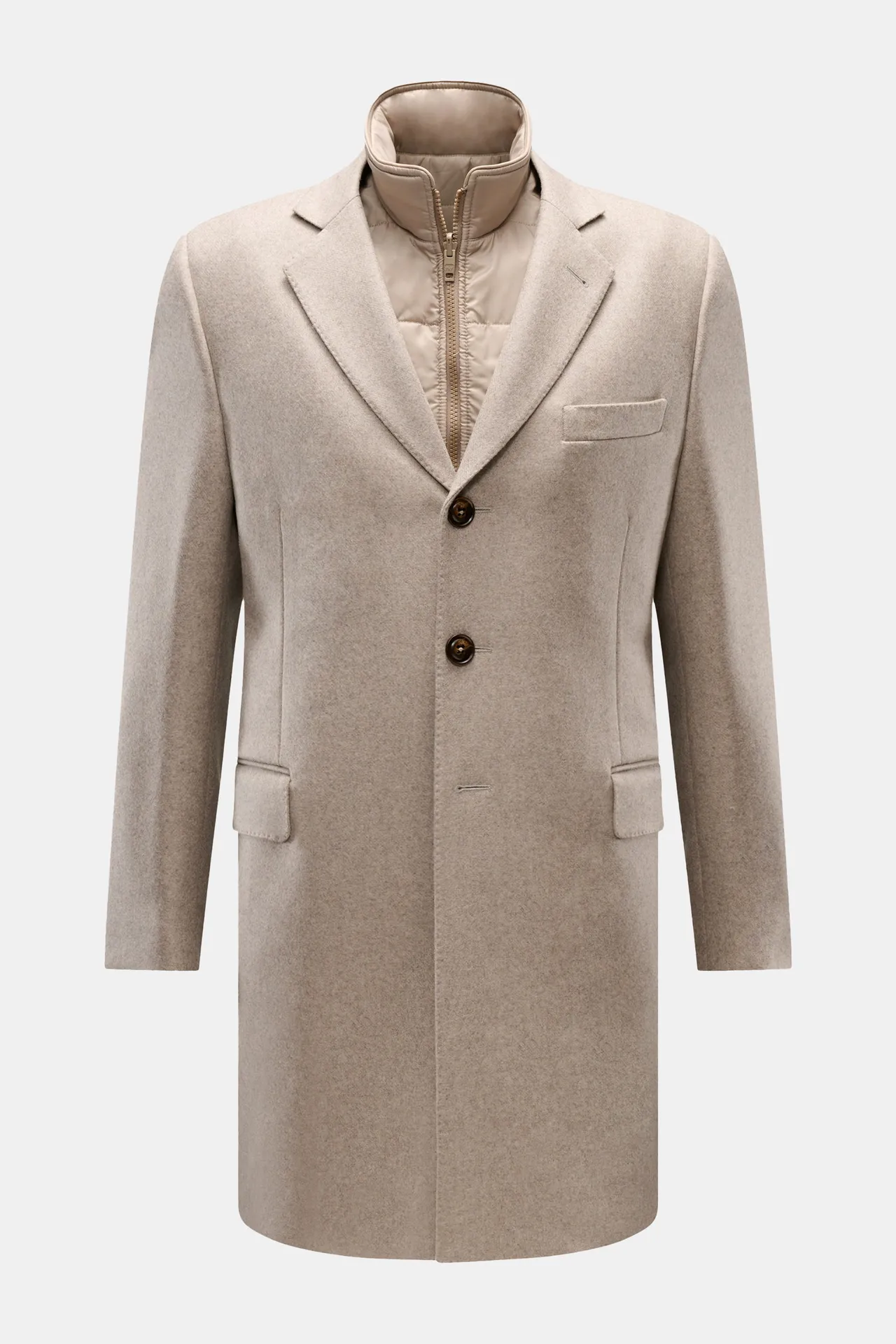 Fay - Herren - Mantel %27Double Coat%27 mit Weste beige Fay - Herren - Mantel %27Double Coat%27 mit Weste beige