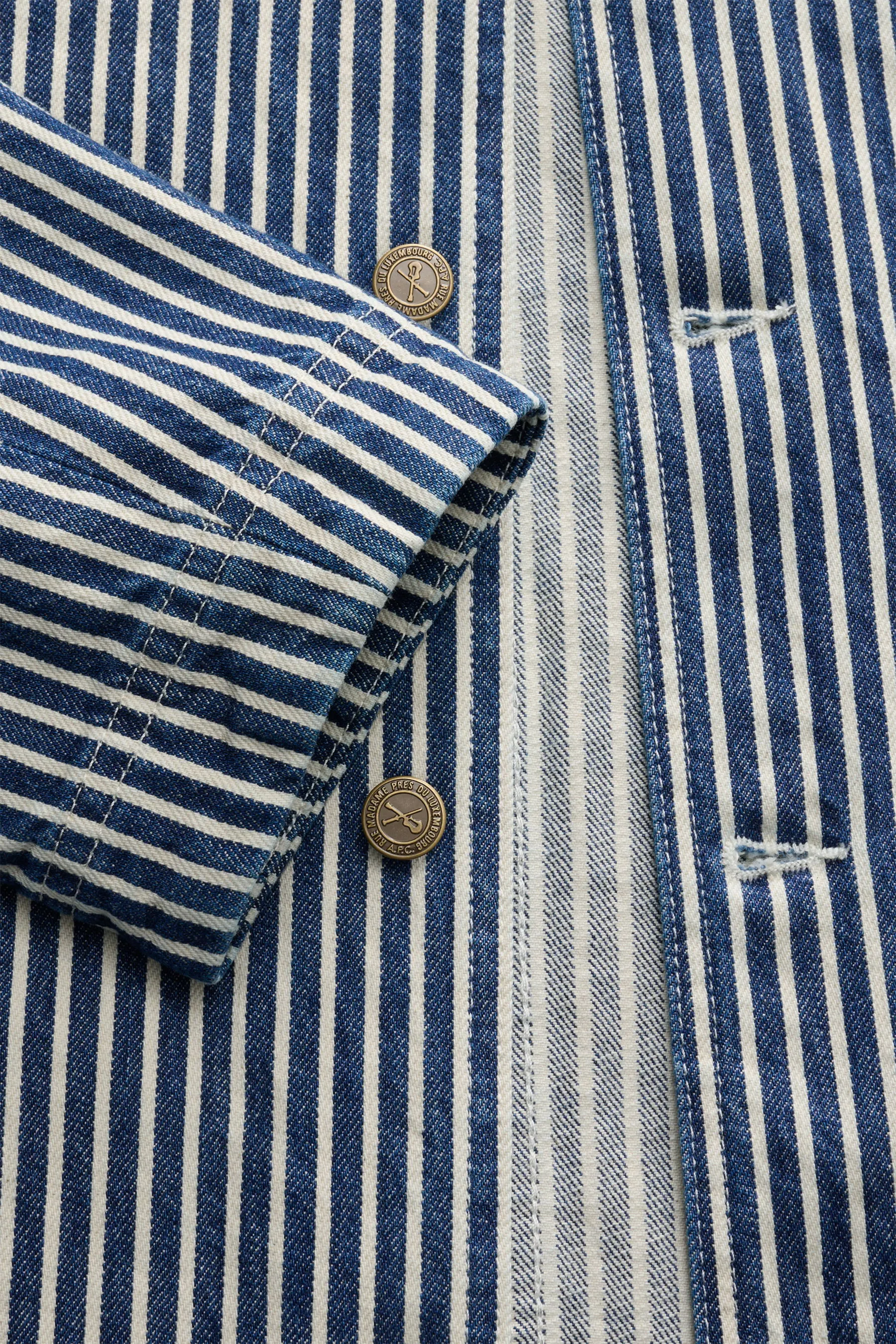 A.P.C. - Herren - Jeansjacke 'Raphael' blau/offwhite gestreift – Bild 4