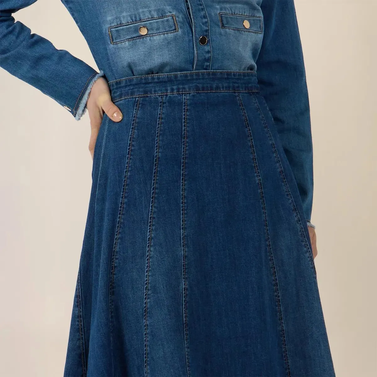 Apart - Maxi Jeans Rock - Größe 44 - blau – Bild 3