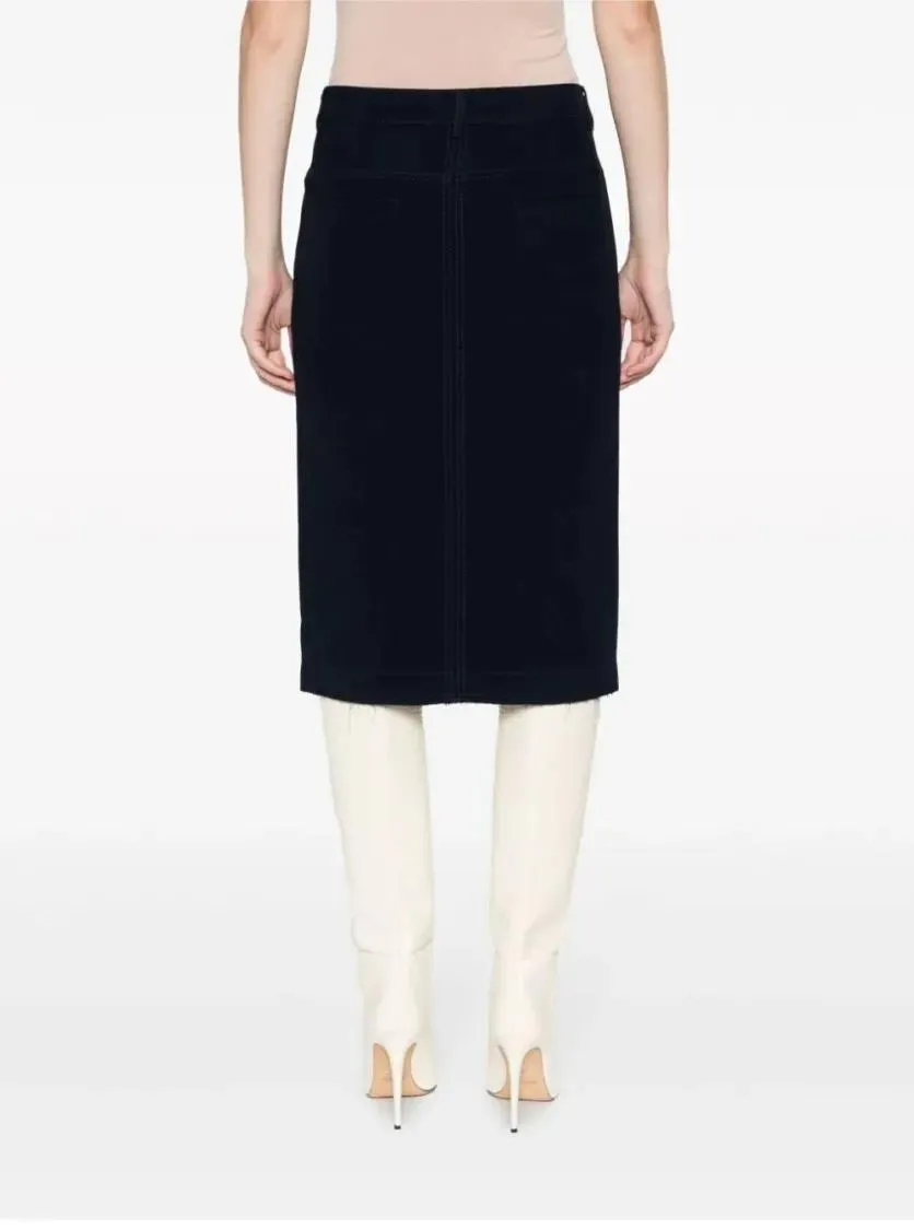 N°21 - Figure-Hugging Midi Skirt With Front Zipper - Größe 42 - blue – Bild 3