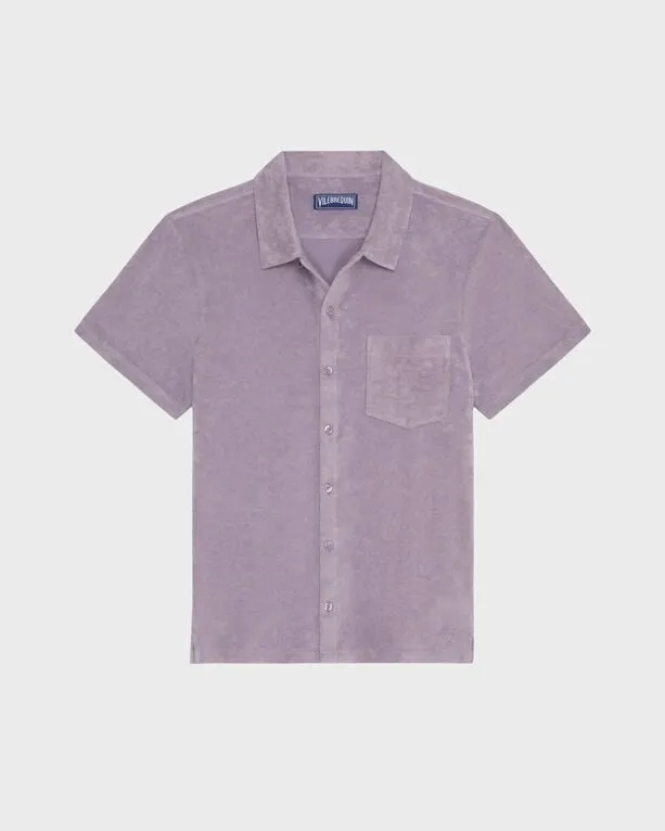 Vilebrequin - Solid Bowling-hemd Aus Frottee Für Herren - Hemd - Charli - Violett - Größe M Vilebrequin - Solid Bowling-hemd Aus Frottee Für Herren - Hemd - Charli - Violett - Größe M