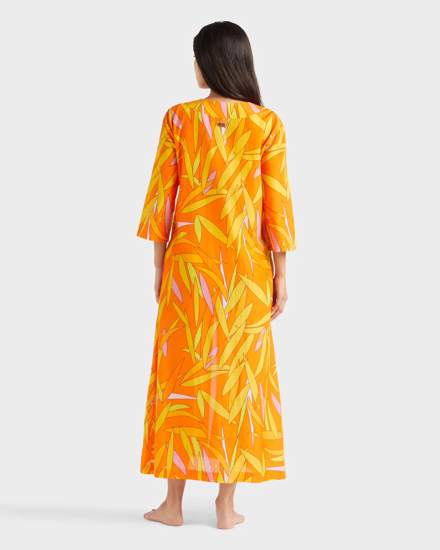 Vilebrequin - Madrague Kaftan Aus Baumwolle Und Seide Für Damen - Kaftan - Leonor - Orange - Größe M – Bild 4