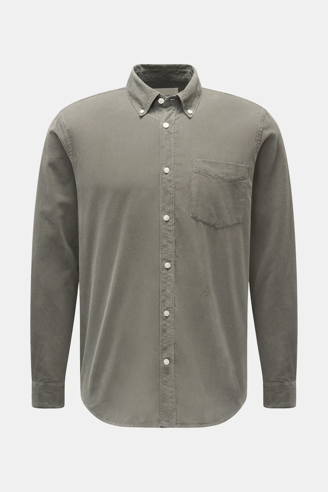 Closed - Herren - Cordhemd Button-Down-Kragen graugrün Closed - Herren - Cordhemd Button-Down-Kragen graugrün