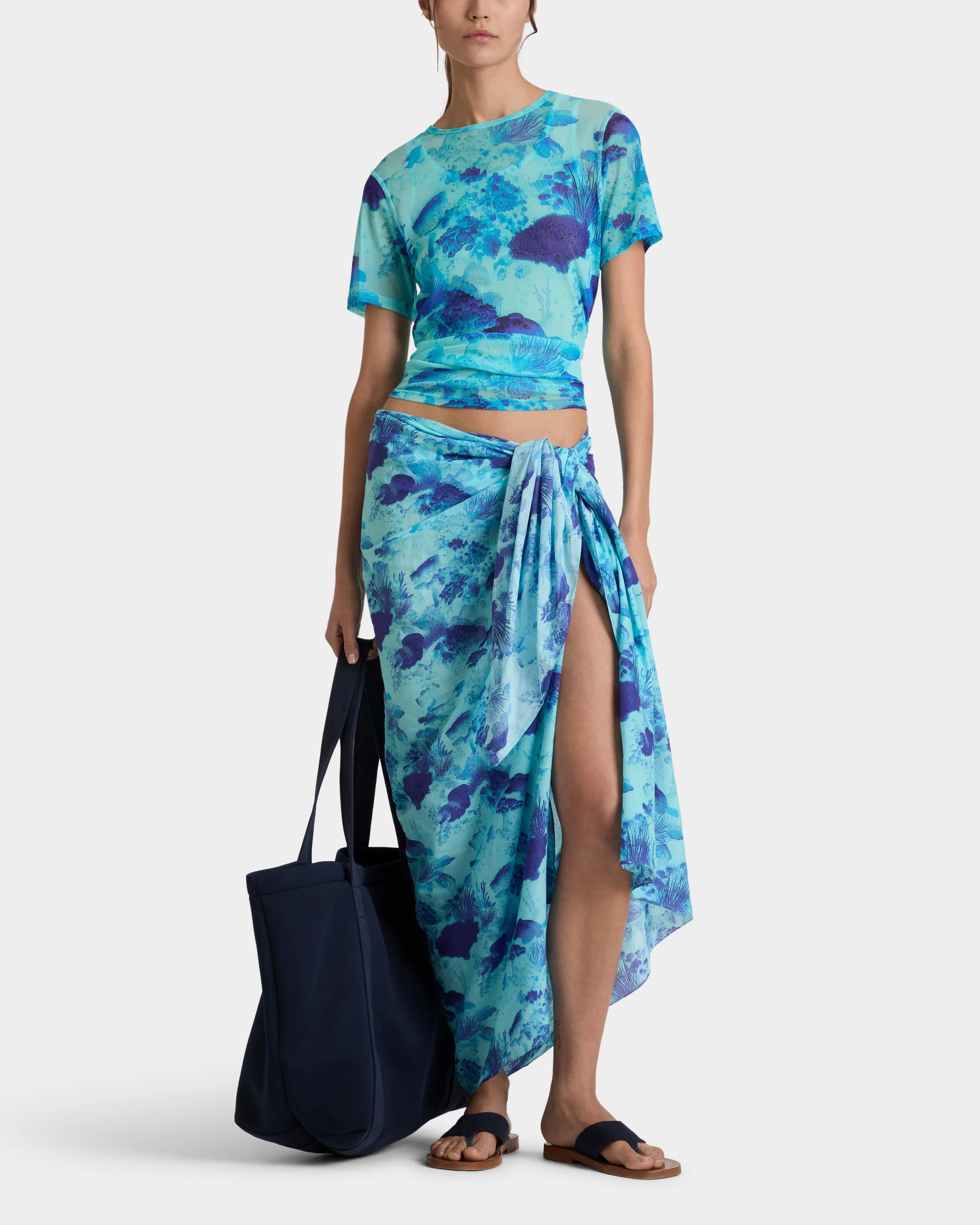 Vilebrequin - Coral Reef Pareo Aus Baumwollvoile Für Damen - Pareo - Pareo - Blau - Größe OSFA – Bild 2