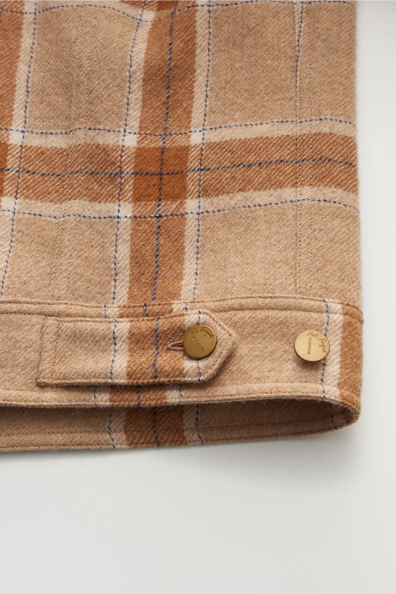 Nick Fouquet - Herren - Overshirt hellbraun/beige kariert – Bild 4