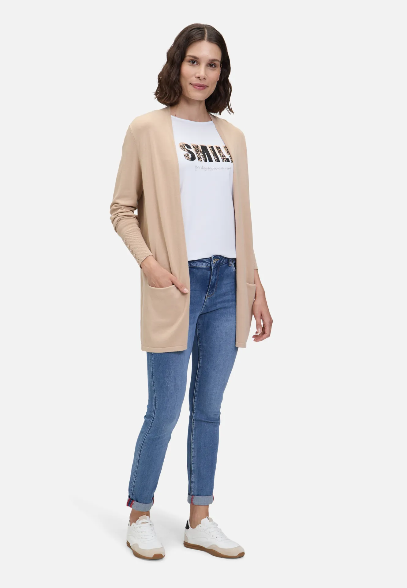 Feinstrickjacke mit Taschen – Bild 2