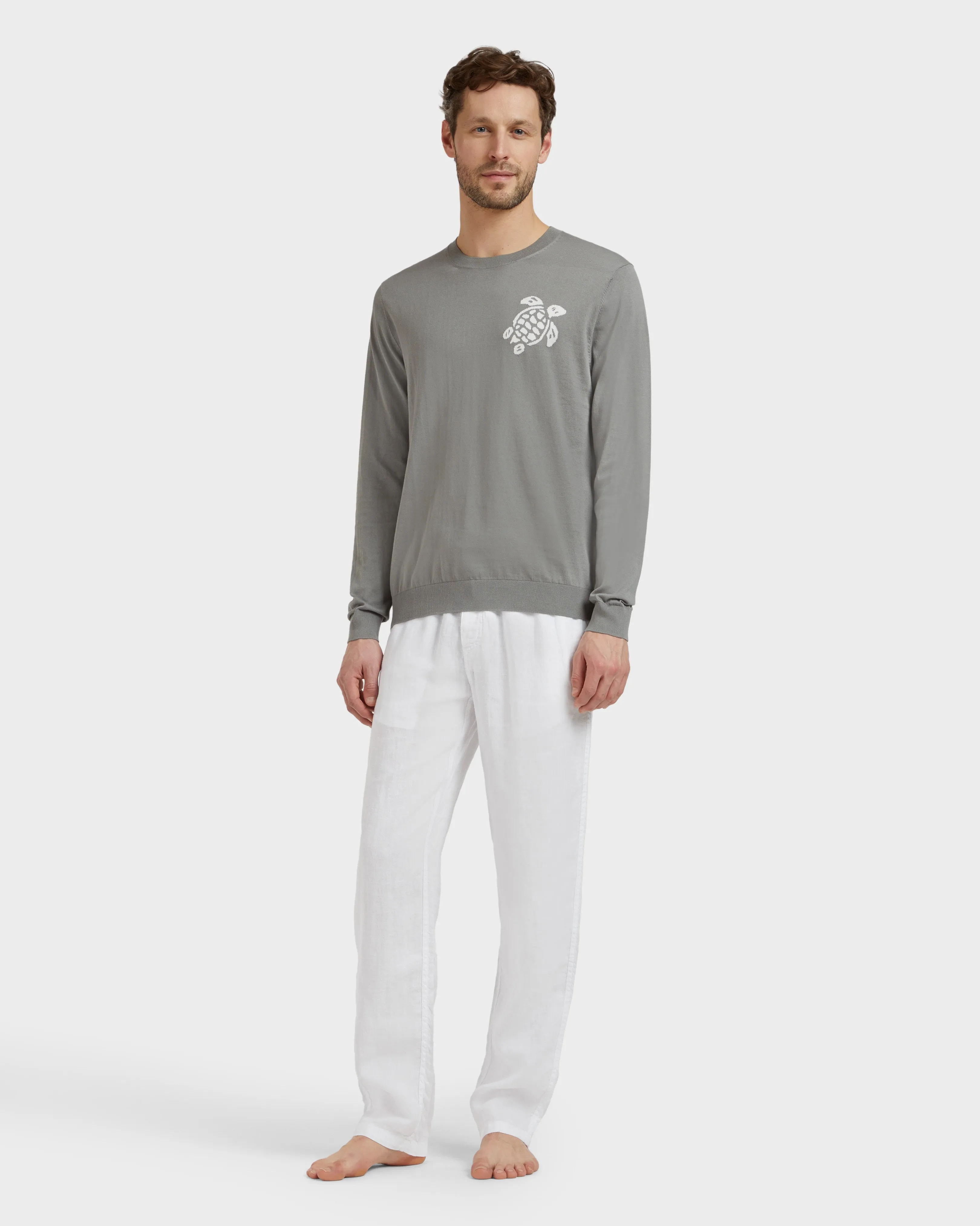 Vilebrequin - Turtle Pullover Aus Baumwolle Für Herren - Pullover - Rayol - Grau - Größe XL – Bild 3