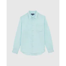 Vilebrequin - Natural Dye Leinenhemd Für Herren - Hemd - Caroubis - Blau - Größe M Vilebrequin - Natural Dye Leinenhemd Für Herren - Hemd - Caroubis - Blau - Größe M