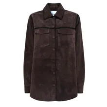 Blugirl - Brown Suede-Like Jacket With Whipstitch Detailing - Größe 42 - braun Blugirl - Brown Suede-Like Jacket With Whipstitch Detailing - Größe 42 - braun