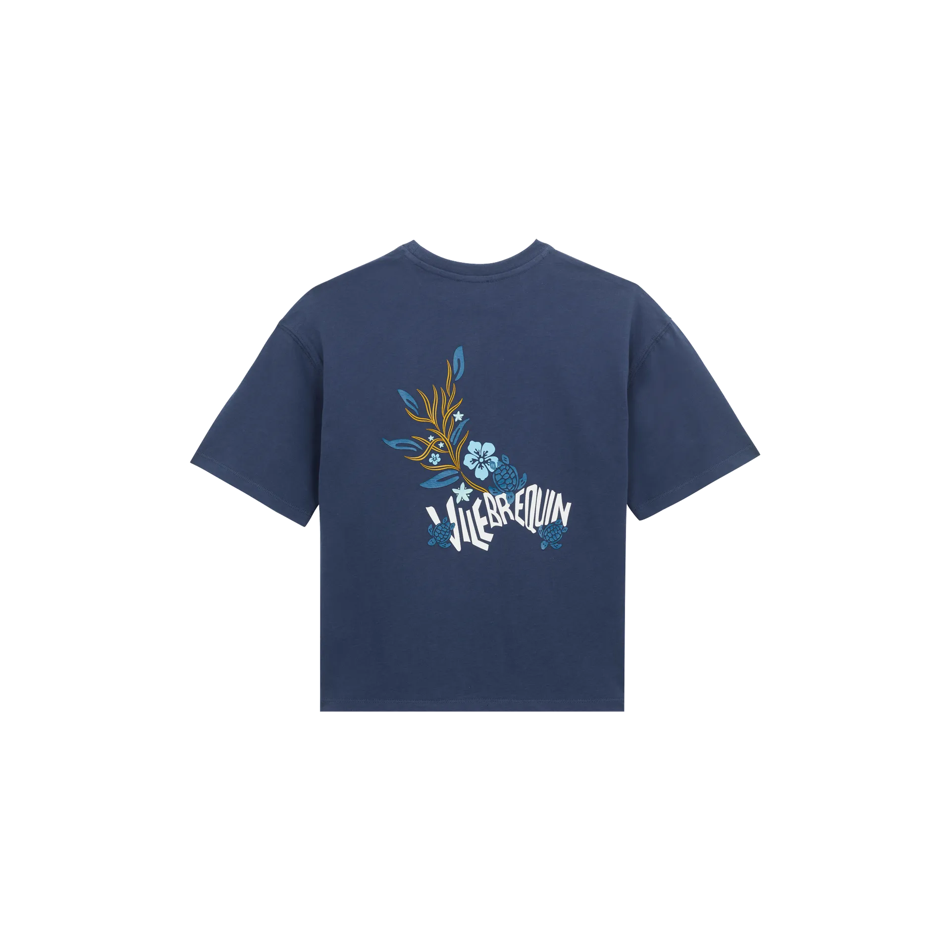 Vilebrequin T-shirt Aus Bio-baumwolle Mit Rückwärtigem Strukturiertem Gummi-logo Für Jungen - Gaspard - Blau - Größe 2 – Bild 2