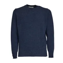 FILIPPO DE LAURENTIIS - Crew Neck Sweater In Wool And Cashmere Blend - Größe 54 - blau FILIPPO DE LAURENTIIS - Crew Neck Sweater In Wool And Cashmere Blend - Größe 54 - blau