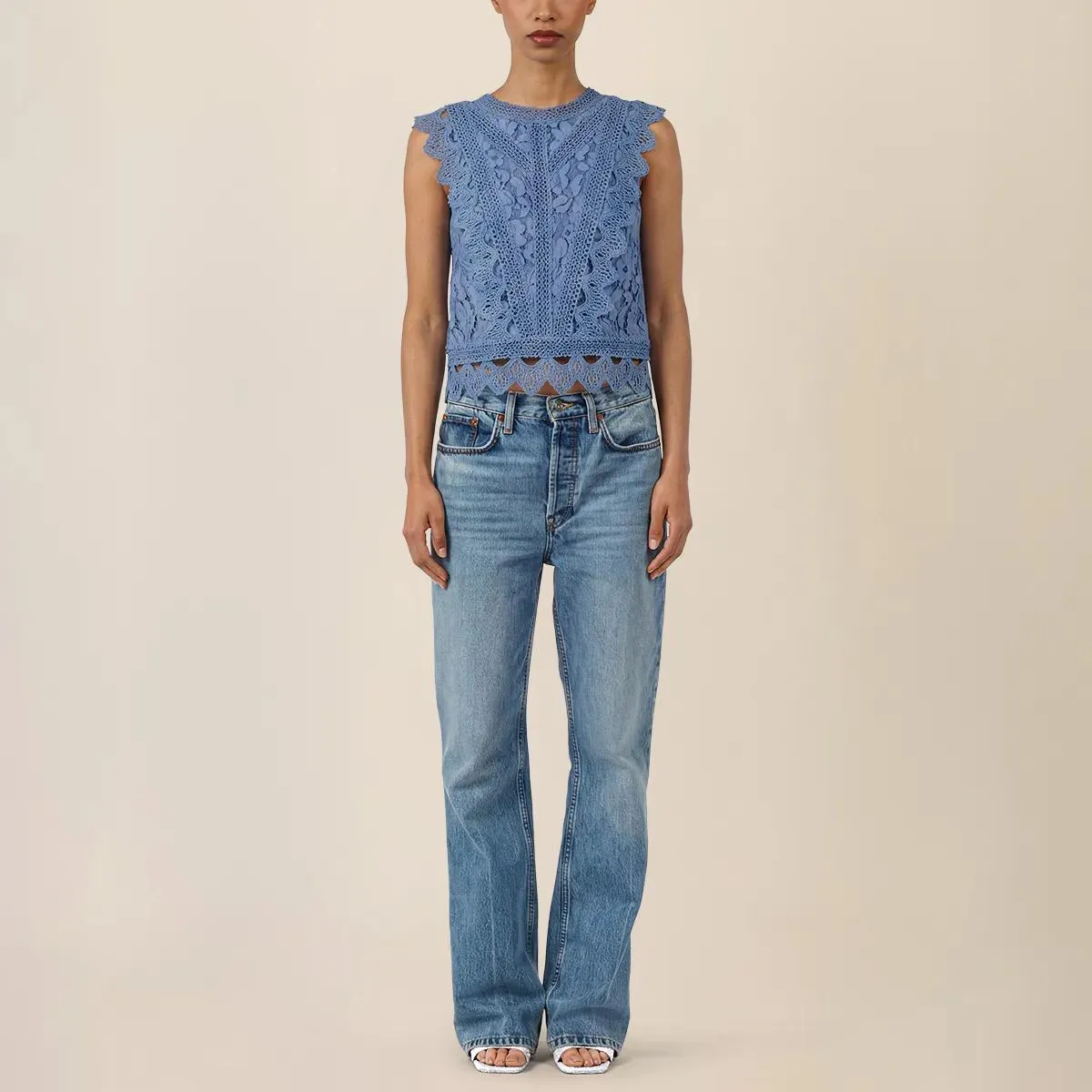 Apart - Spitzentop - Größe 34 - blau – Bild 4