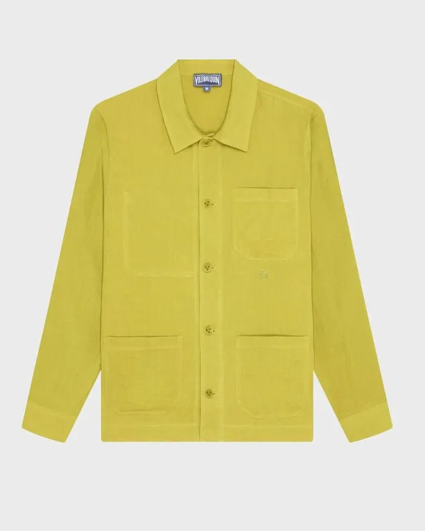 Vilebrequin - Solid Overshirt Aus Leinen Für Herren - Jacke - Corentin - Grün - Größe M Vilebrequin - Solid Overshirt Aus Leinen Für Herren - Jacke - Corentin - Grün - Größe M