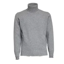 FILIPPO DE LAURENTIIS - High Turtleneck Ribbed Cashmere Wool Sweater - Größe 52 - grau FILIPPO DE LAURENTIIS - High Turtleneck Ribbed Cashmere Wool Sweater - Größe 52 - grau