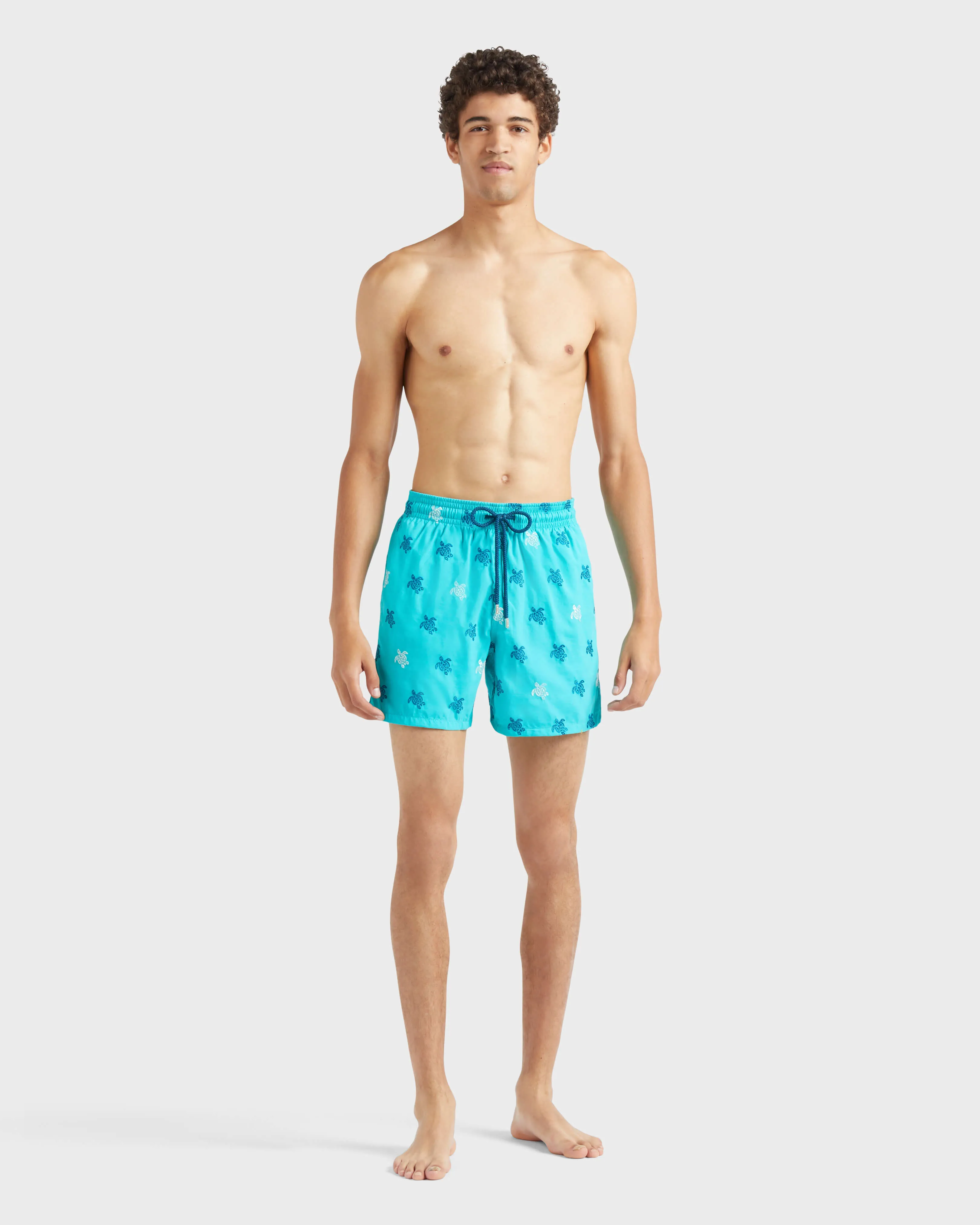 Vilebrequin - Micro Ronde Des Tortues Diagonale Badeshorts Mit Stickerei Für Herren – Limitierte Serie - Bademode - Mistral - Grün - Größe XXL – Bild 3
