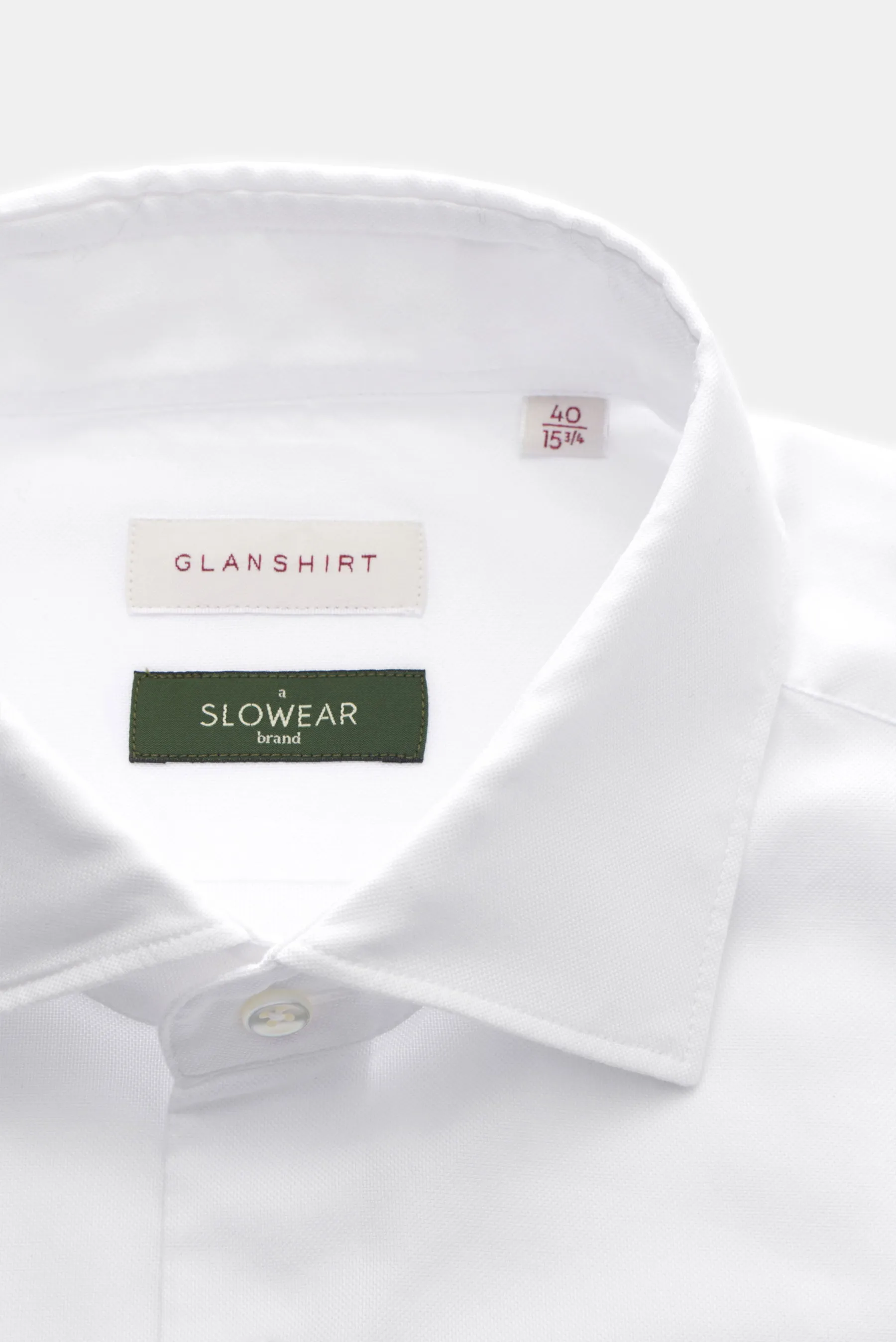 Glanshirt - Herren - Oxford-Hemd Haifisch-Kragen weiß – Bild 2