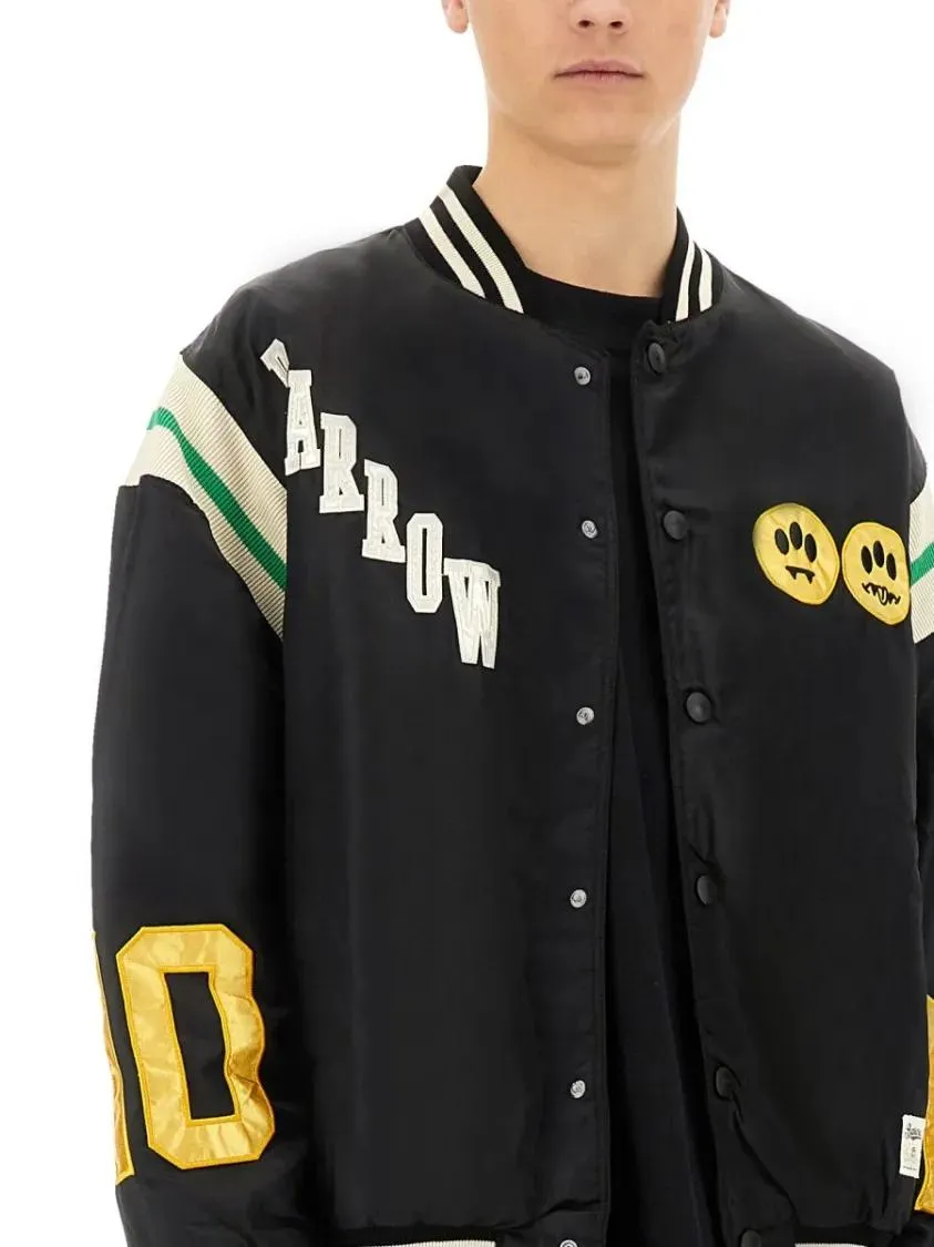 Barrow - Relaxed Fit Black Satin Bomber Jacket - Größe M - black – Bild 3