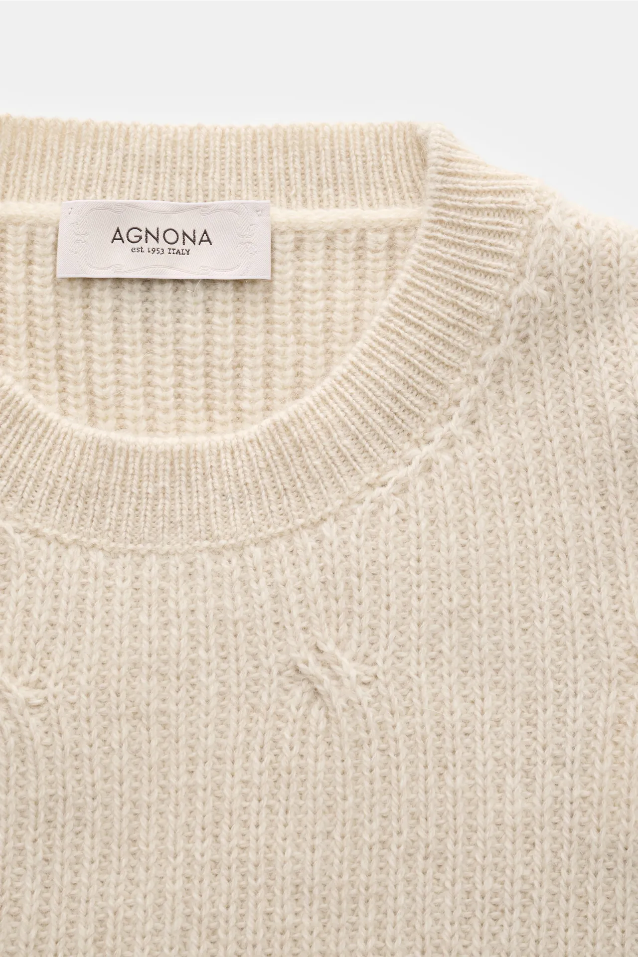 Agnona - Herren - Rundhalspullover creme – Bild 2