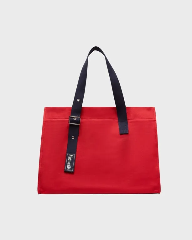 Vilebrequin - Große Einfarbige Strandtasche Aus Baumwolle - Strandtasche - Bagsu - Rot - Größe OSFA Vilebrequin - Große Einfarbige Strandtasche Aus Baumwolle - Strandtasche - Bagsu - Rot - Größe OSFA