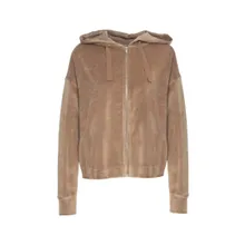 Majestic Filatures - Oversized Velvet Hoodie With Zip Closure - Größe 2 - beige Majestic Filatures - Oversized Velvet Hoodie With Zip Closure - Größe 2 - beige